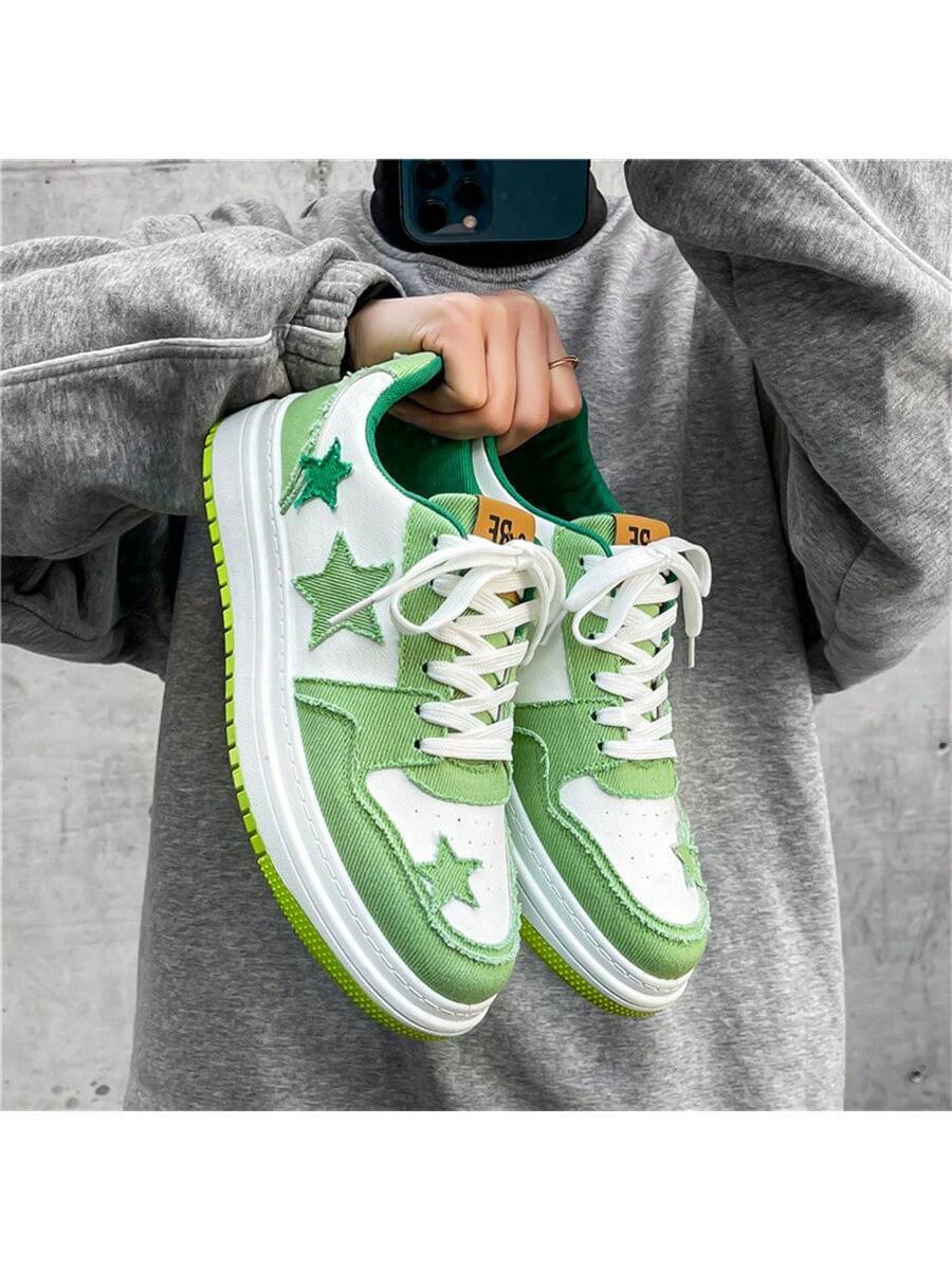 New Men Casual Elevator Shoes Fashionable Star Decor Sneakers High End Trendy Brand