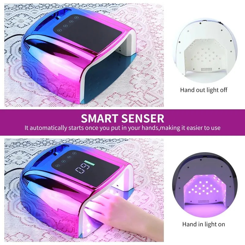 Rechargeable UV Nail Lamp Dryer 42LEDs Professional Wireless Nail Polish Curing Lamp for Drying All Nails Gel Polish Manicure 241104