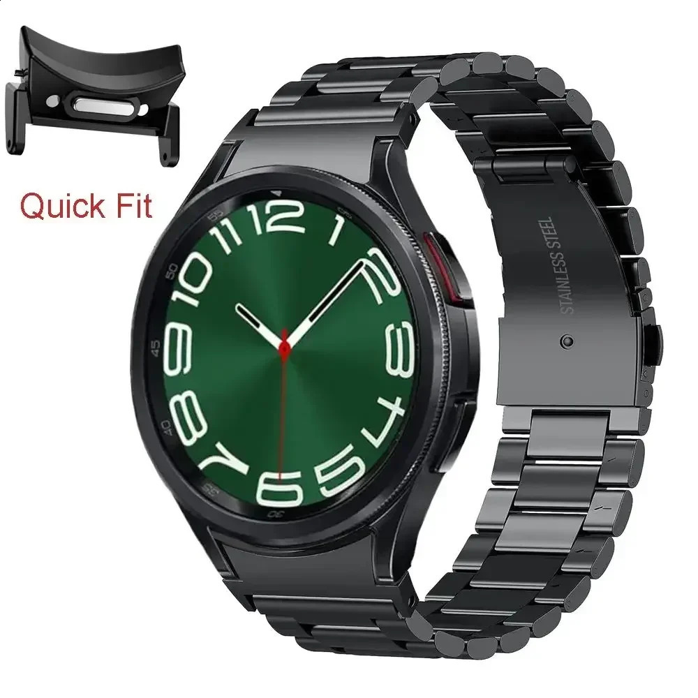 No GAPs Quick Fit Stainless Steel Strap Galaxy Watch 6 Classic 43 47mm 5 4 44 40mm Pro 45mm Bracelet 241105