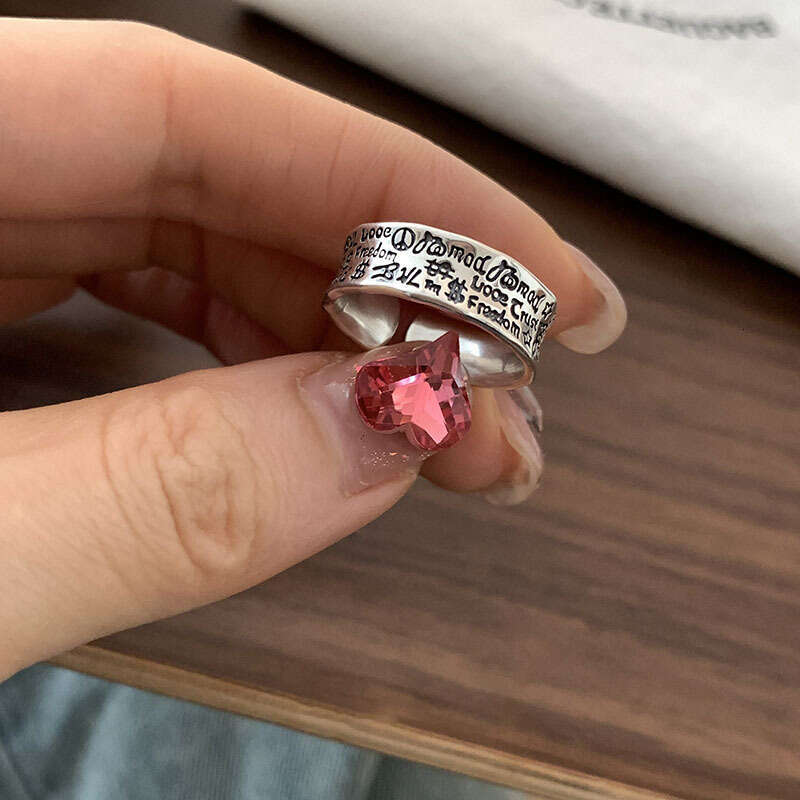 Fashion Jewelry New Hot Graffiti Letter Punk Ring for Women Girl Gift Retro Versatile Design Jewelry Dropshipping