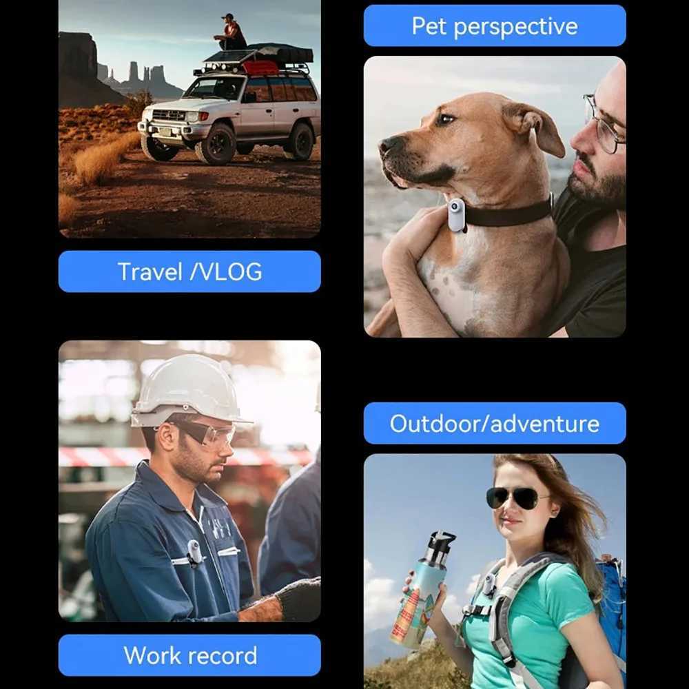 1080P Thumb Sports Camera Outdoor Mini 360 Rotating Bicycle Sports Camera with LCD Sn Driving Recorder Pet Collar Camera Y241105