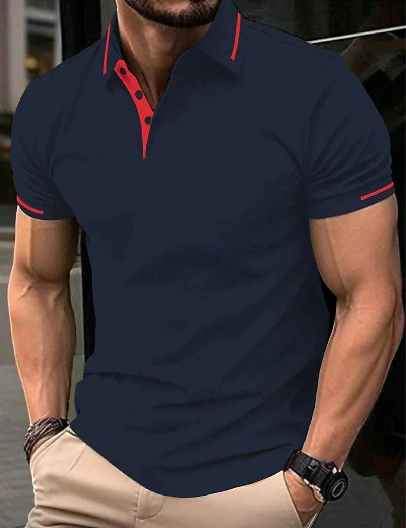 High end brand 2024 summer new mens embroidered short sleeved pure cotton shirt business casual breathable lapel T-shirt W241104