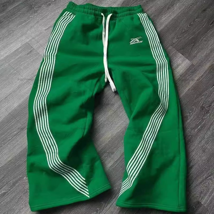 Men's Pants American Retro Sweatpants Side Stripes Contrasting Color Stitching Straight-leg Loose Hip-hop Casual Versatile Trousers Z260315