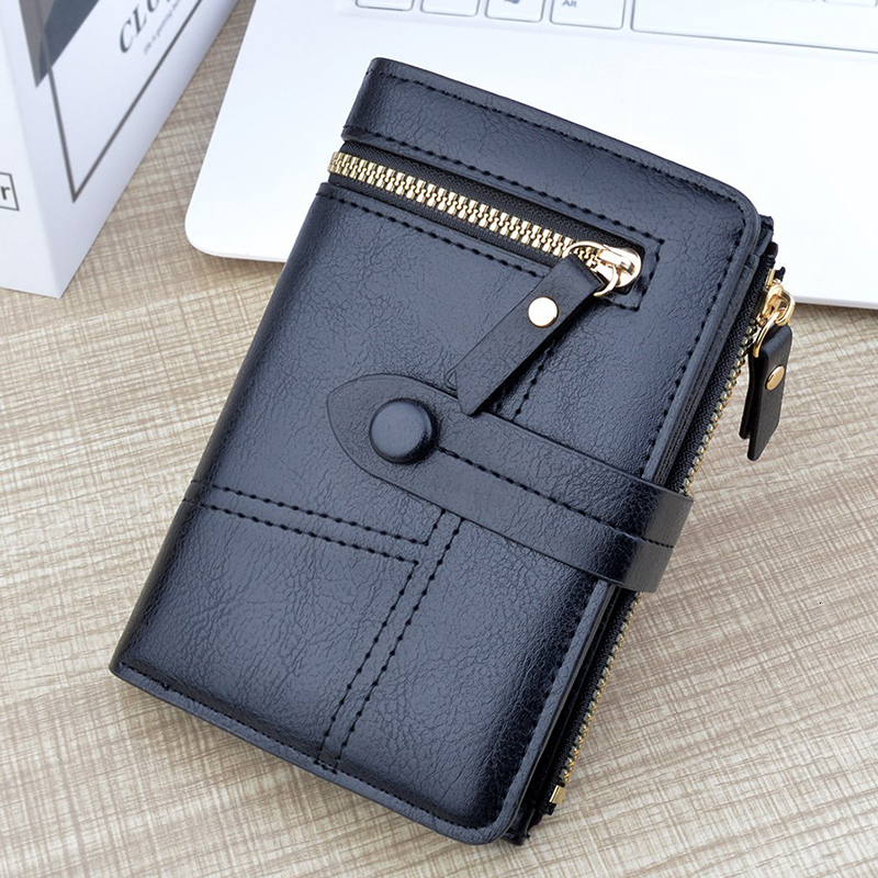 New Ultra-thin PU Leather Women's Fashionable Short Card Holder Designer Solid Color Handbag Wallet