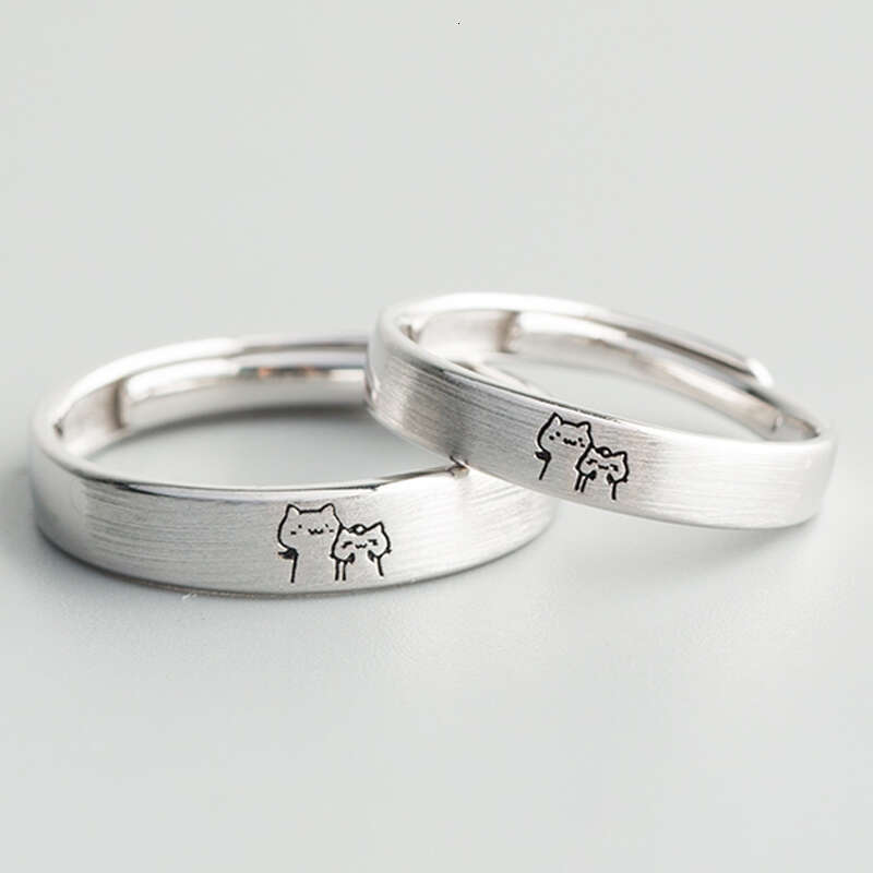 2025 New Fashion Simple Jewelry Make Hot Matte Letter Ring for Women Men Retro Creative Opening Finger Rings Party Jewelry Gifts