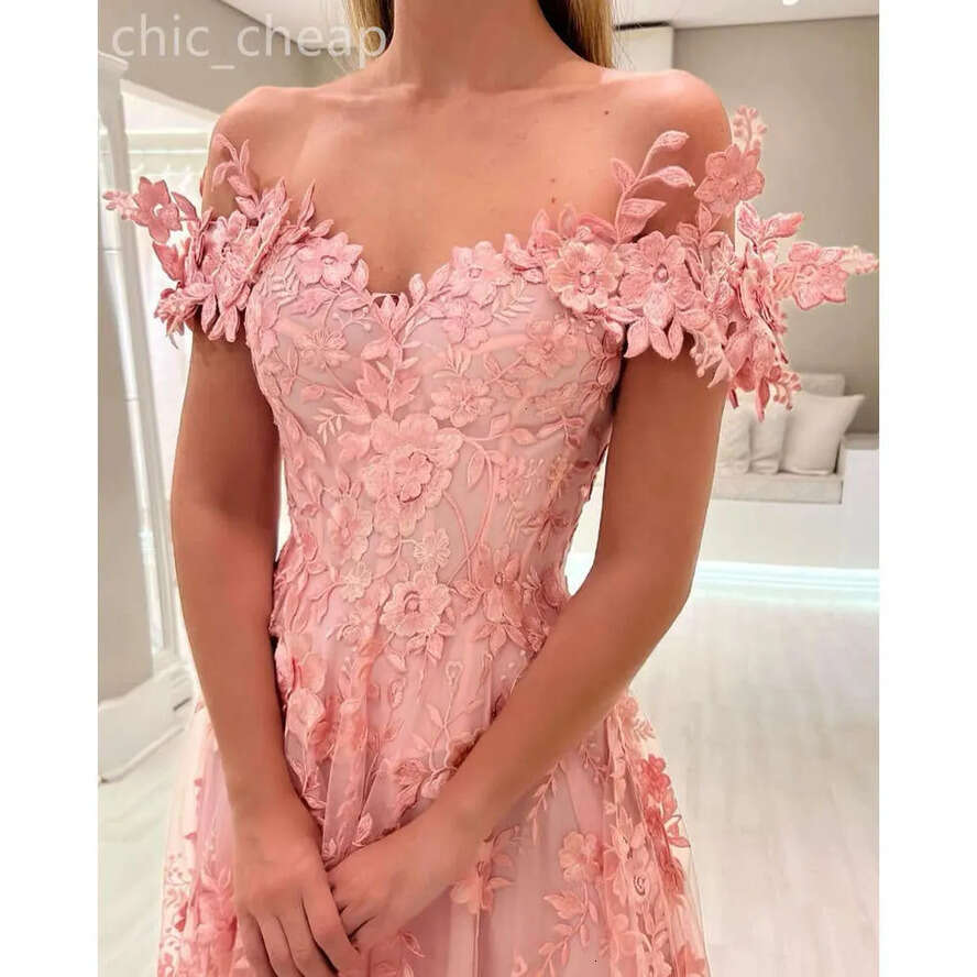 A Aso E Pink Ebi Prom Dress Ral Lace Vintage Sexy Evening Formal Party Second Reception Birthday Engagement Gowns Dresses Robe De Soiree Zj Es bi veni
