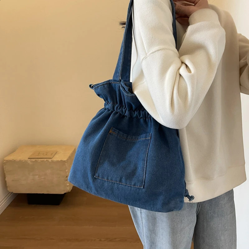 Denim stitched womens shoulder bag for sale high-quality solid composite bag buckle Bolsas Femininas 241105