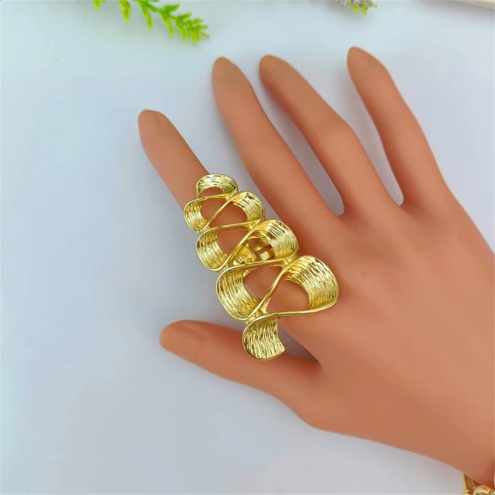 EMMA Women Necklace Earrings Ring Bracelet Jewelry Set Bud Pendant Gold Plated Nigeria Dubai Gold Jewelry Set 241105