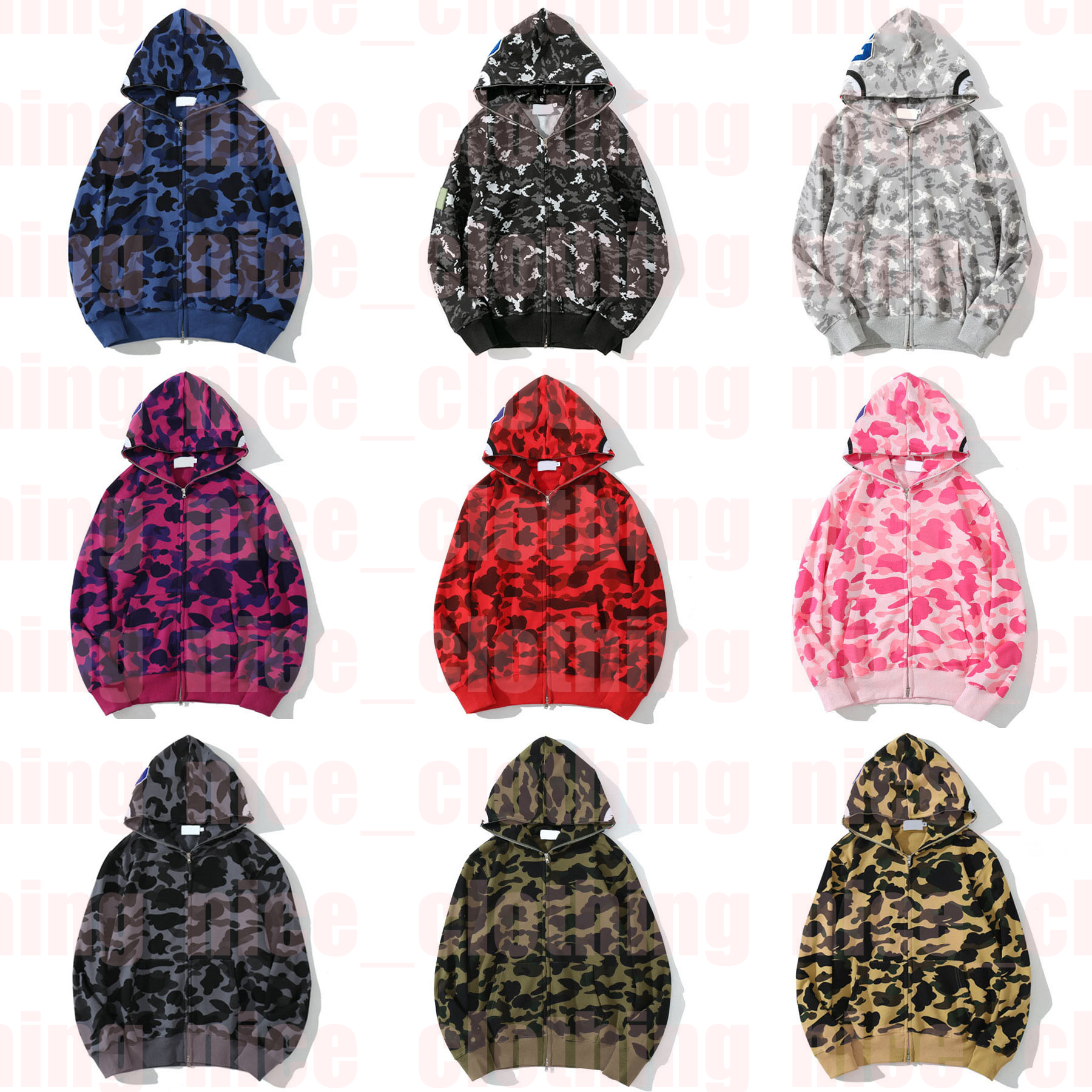 Designer Unisex Full Zip Hoodie - Camouflage Hooded Sweatshirt for Women & Men | Size up to 3XL