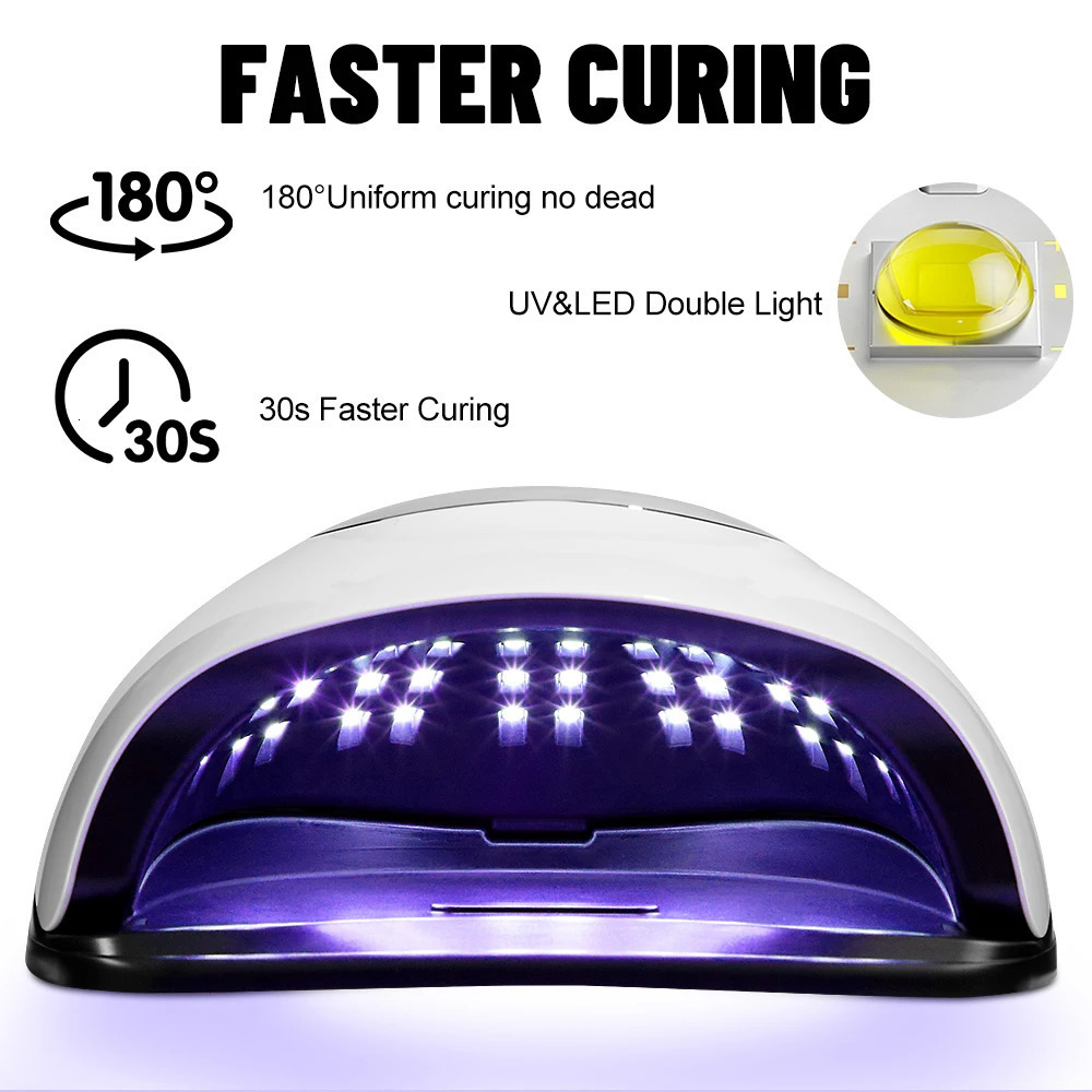 320W LED UV Light Dryer for Nails Gel Polish with 72 LEDs 4 Timer Setting LCD Display Screen Auto Sensor Professional Nail Light 241104