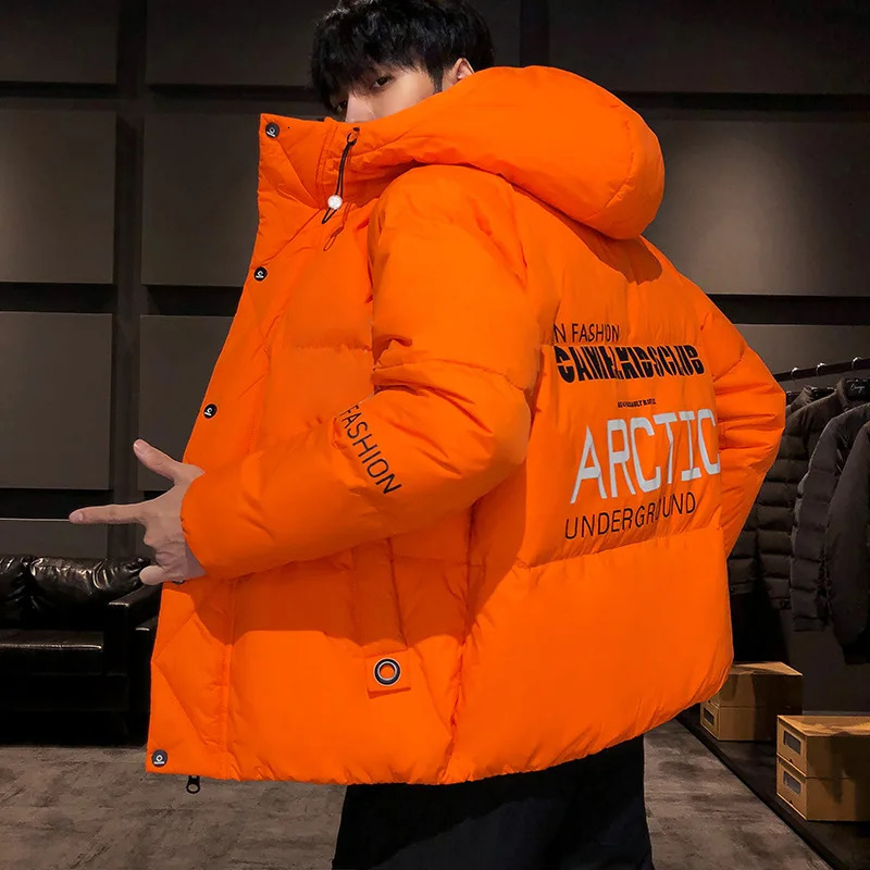 Men Harajuku Colorful Bubble Coat Winter Jacket 2024 Mens Streetwear Hip Hop Parka Korean Yellow Black Clothes Puffer Jackets 241104