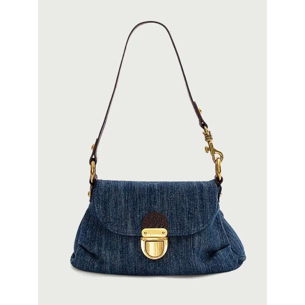 Designer Bag Advanced Fold Lock Crossbody Bag Women Fashion Casual Underarm Handbag 2024 Denim Shoulder Bag Vintage Female Messenger Bag Saddle bag