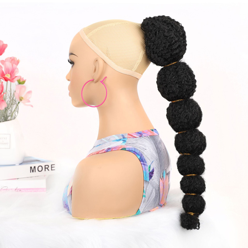 18 Inch Lantern Ponytail Rope Lantern Ponytail Caterpillar Bubble Ponytails Draw Rope Synthetic Hair