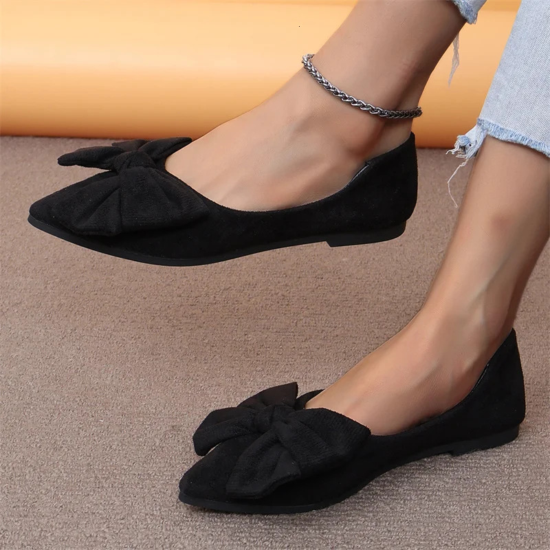 New Summer Style Fashionable Comfortable And Versatile Women's Casual Simple Wear-Resistant Flat Bottom Bow Shoes