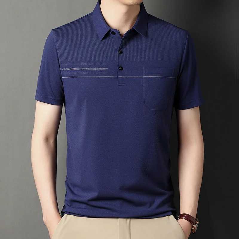 Korean mens casual short sleeved slip ultra-thin fashion shirt W241104