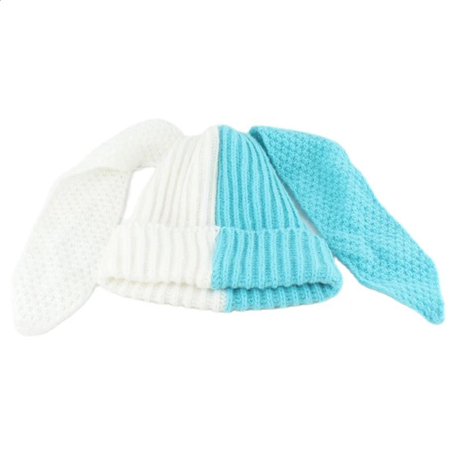 Winter Skullies Beanies Women Long ears Rabbit Cute Hat Crochet Knitted Costume Beanie Hats Christmas Gift Hiphop Cap 241105