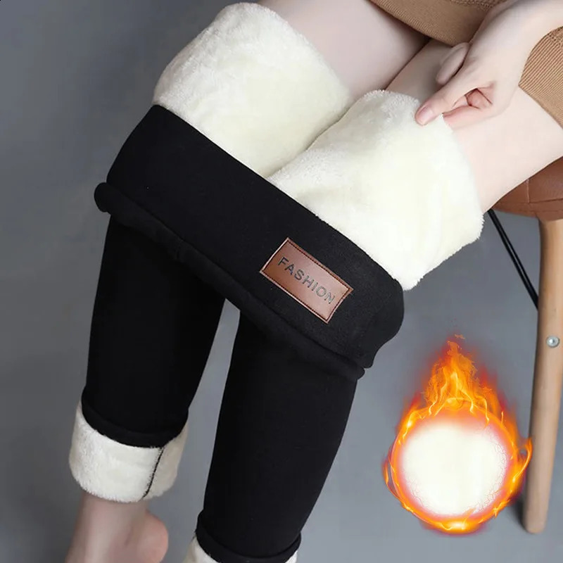 CHRLEISURE Women Winter Warm Thicken Leggings Fleece Pants Female Thermal Leggings Thick Tights Sexy Hight Wasit Stretchy 241105