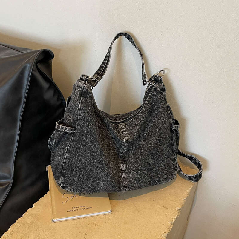 Casual Denim Shoulder Simple Portable Large Capacity Retro Crossbody Bags for Women 2025 Fashion Tote on Sale