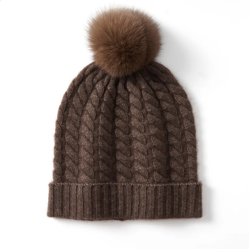 Womens Cashmere Hat Spring And Autumn HighGrade Knitted Bun Head Twist Serve Thickened Warm Ear Protection 241105