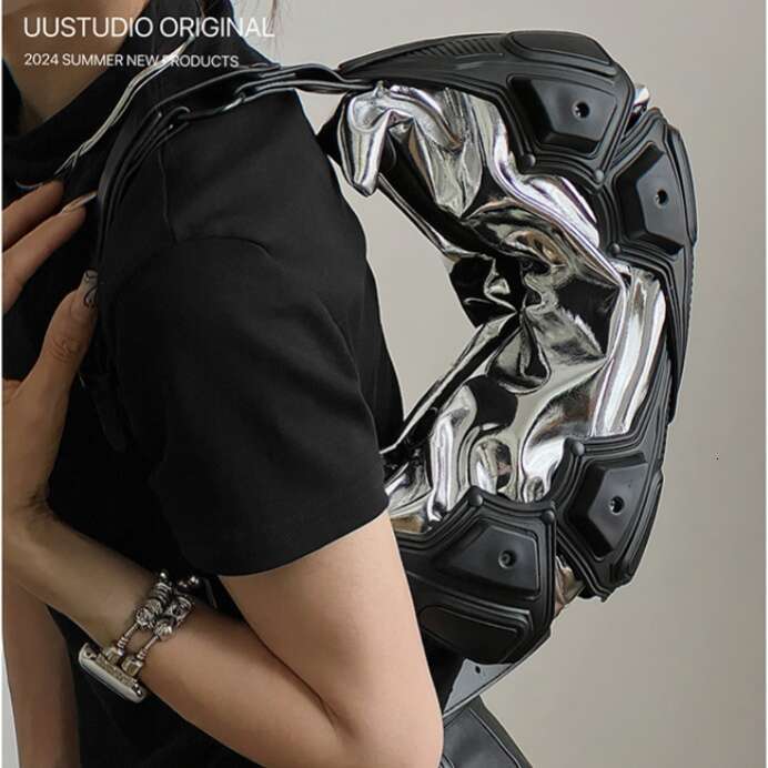 OLOEY Women Shoulder Vintage Underarm Punk Tote Girls PU Leather Armpit Multipocket Y2k Female Commute Daily Bag