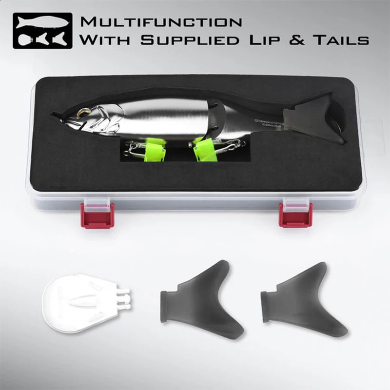 Gomexus Cyberbait 240 Metal Glide Bait with Lip Tails Aluminum Swimbait Fishing Lure 241105