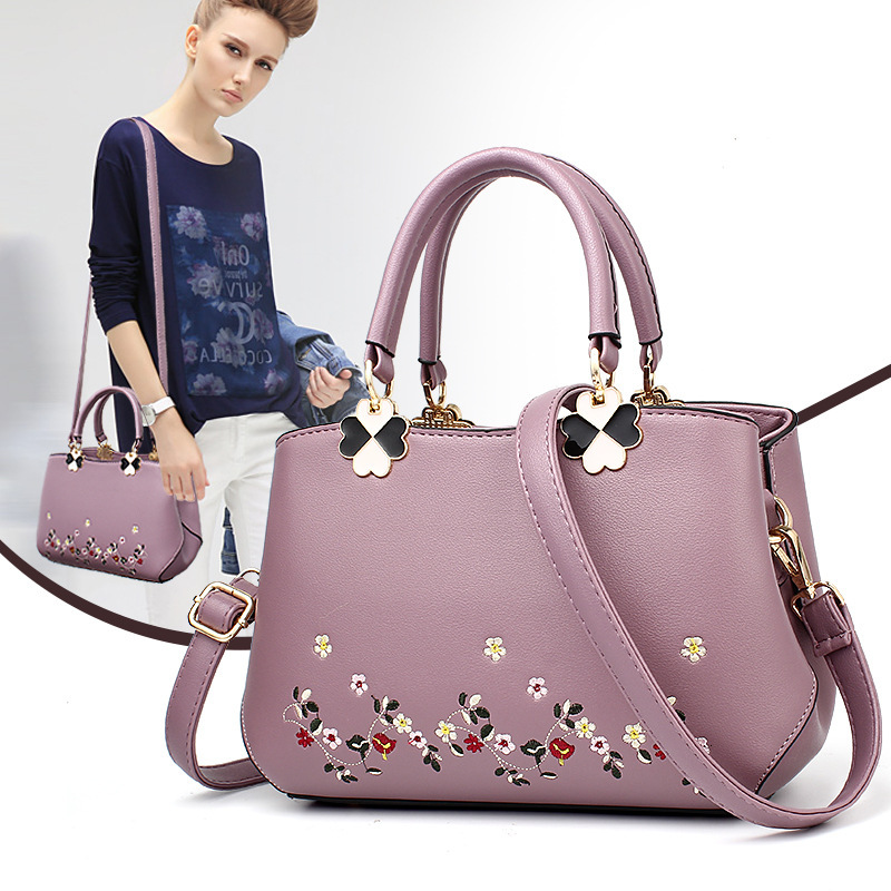 Designer's new fashionable embroidered shoulder bag PU women's bag fashion bag
