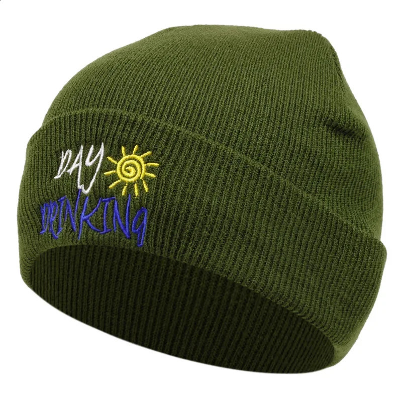 Selling y Winter Warm Beanie Hat Knitted Embroidery Cotton Skullies Beanies Outdoor Leisure Bonnets for Women Men 241105