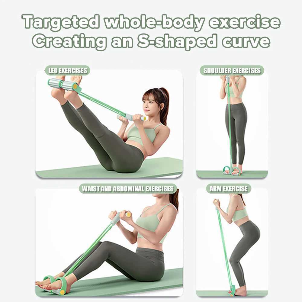 A resistance band with a foot pedal used for Ab tuning yoga fitness training and stretching assistance to adjust sitting posture and tension W241104