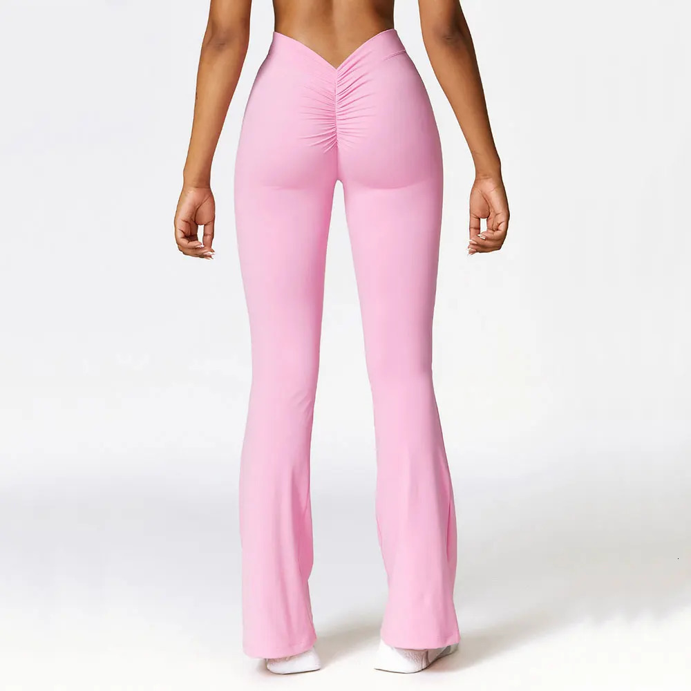 V-shaped Hip Yoga Pants Flare Leggings Women High Waist Wide Leg Pants Women Gym Fitness Sports Flared Pant Dance Trousers 241104