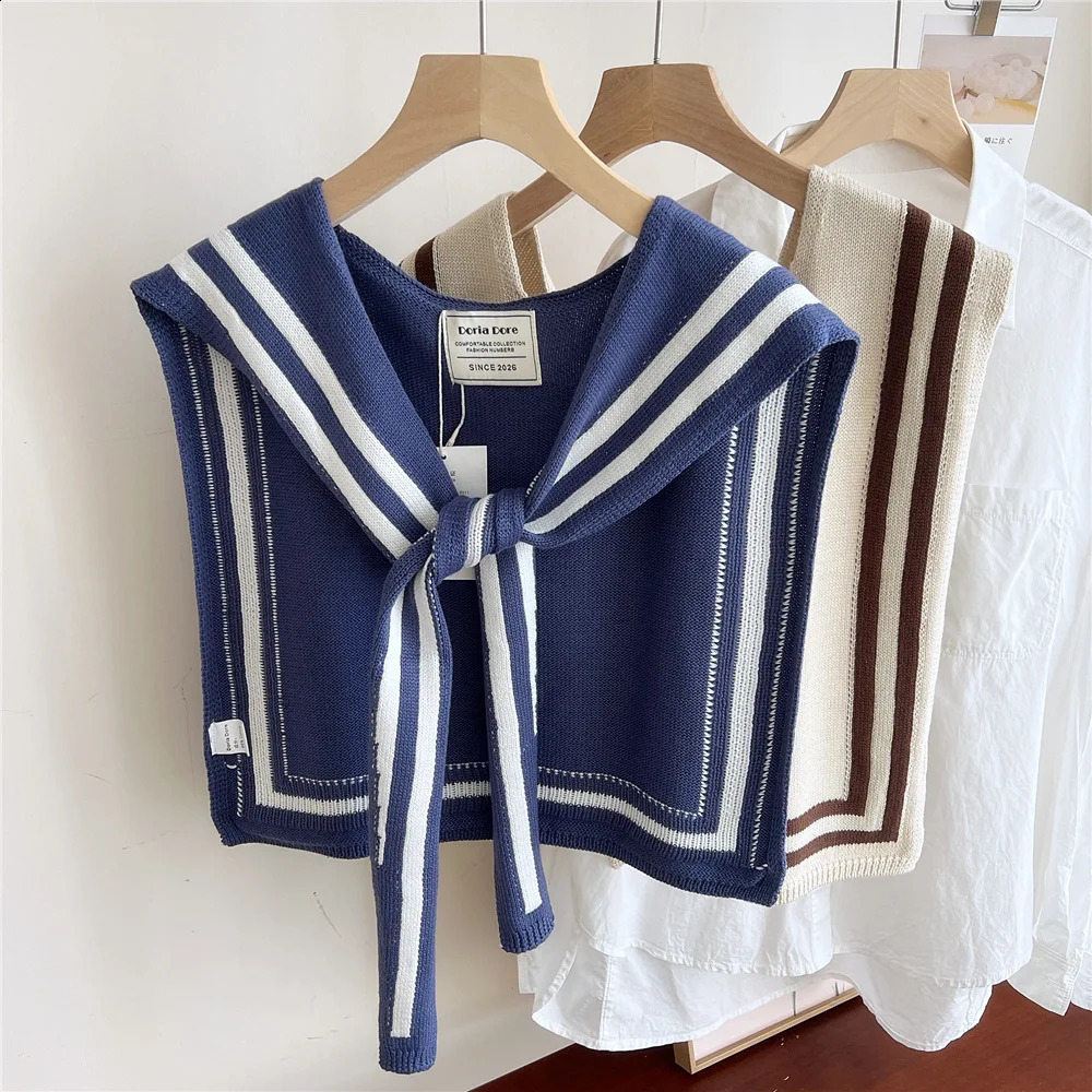 Poncho Cloak Korean Airconditioned Rooms Knitted Shawl Womens Spring and Autumn Cross Fashion Wrap Solid Scarf 241105