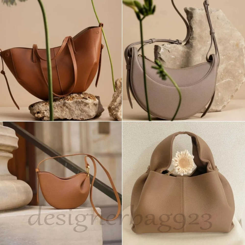 Designer Bag genuine leather cyme Tote Bag Half Moon Cyme Bag Smooth Leather Shoulder Bag Tote Fashion polenebag leather Tonca Bag Purse Textured Leather Polen Bag
