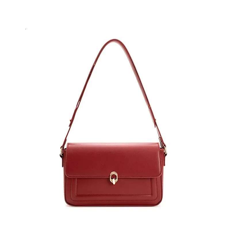 Designer Bag High End, Fashionable, Light Luxury, Red Small Square Bag, New Year's Wedding Bag, Trendy Retro Single Shoulder Underarm Bag