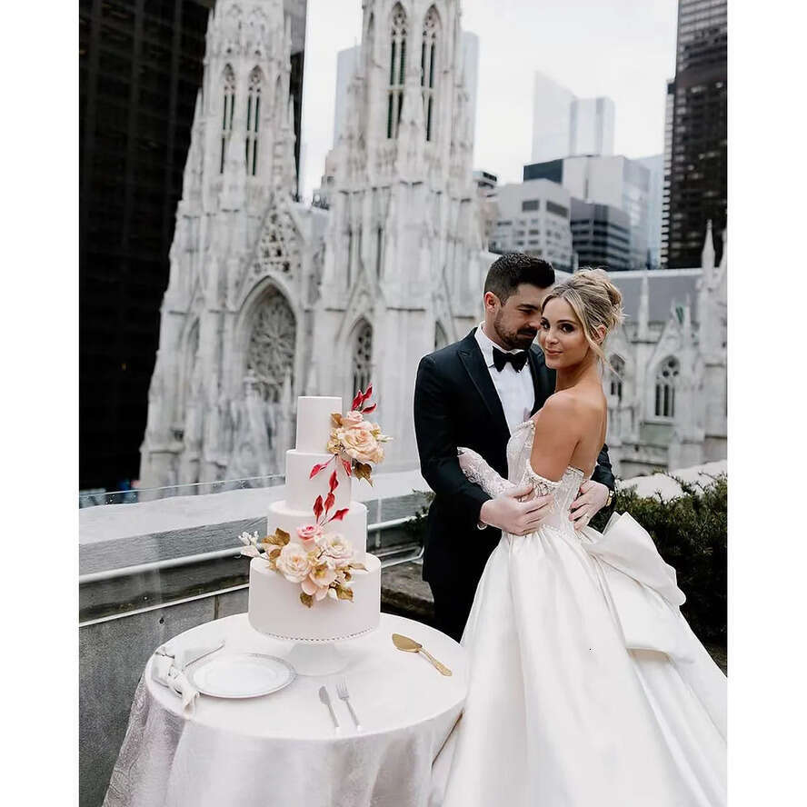 E Elegant A Wedding Dress Strapless Detachable Sleeve Lace Applique Bridal Gown Robe Saudi Arabic Vestidos De Novia Pplique Rabic
