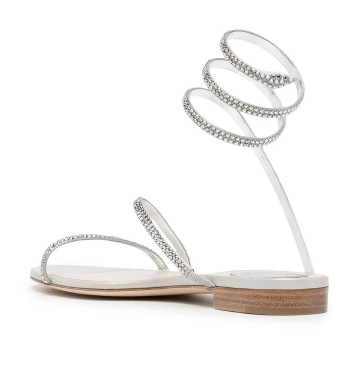 Luxury Designer Sandals Shoes Walking Flats Gladiator Elegant Brands Cleo Women Comfort Renes Spiral Ankle Strap Lady Sexy 35-43