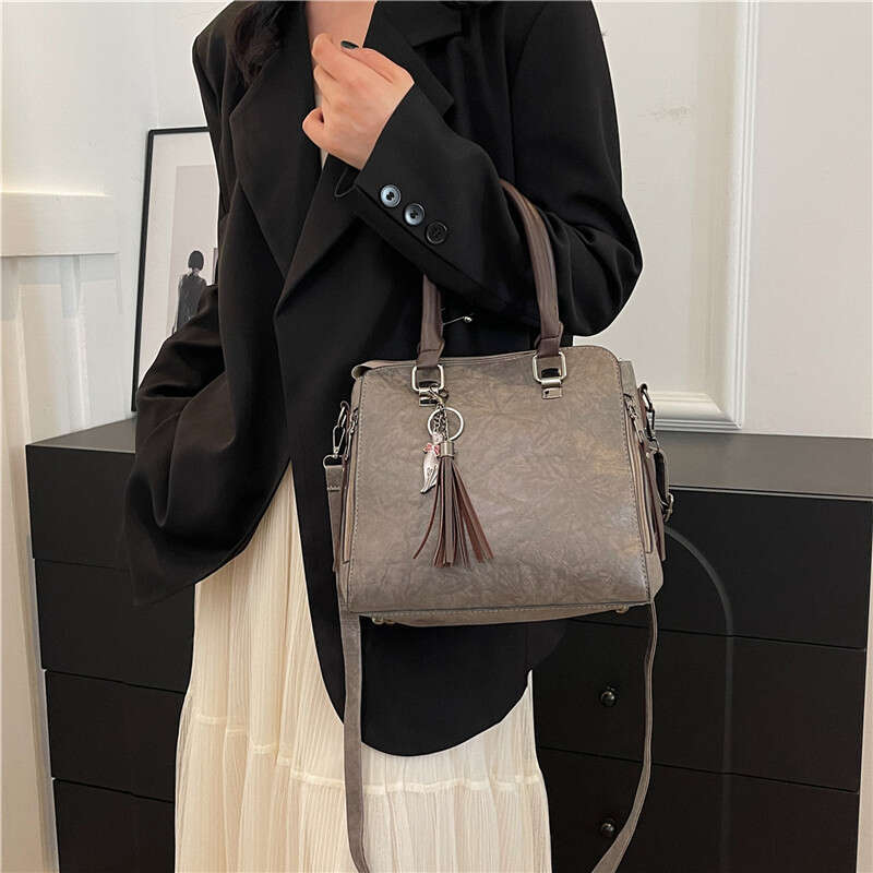 Trendy women's shoulder textured crossbody bag, new Chinese style Su tote bag
