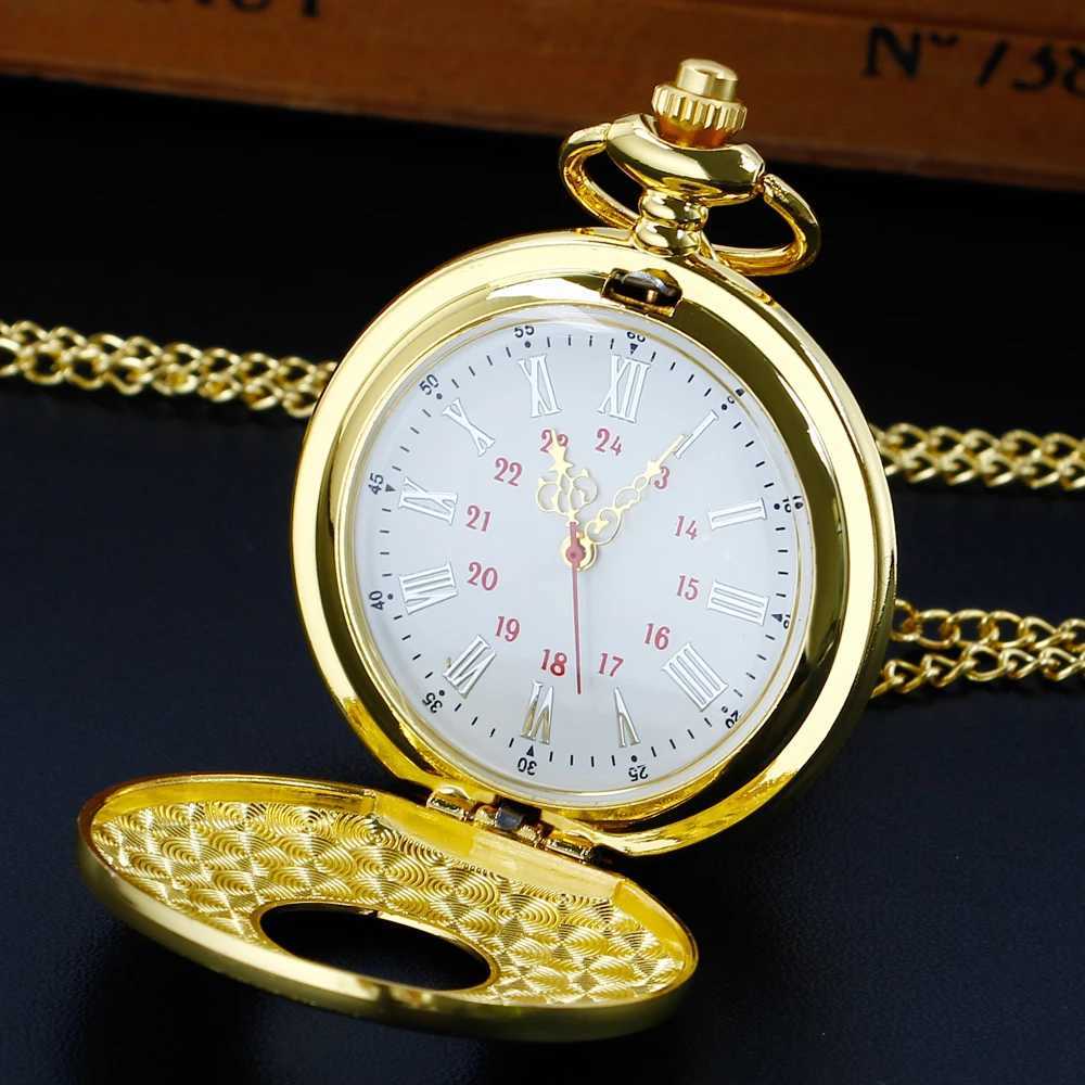Luxury Gold Vintage Quartz Pocket Watch Womens and Mens Jewelry Pendant Accessories reloj bolsillo digitalX241104