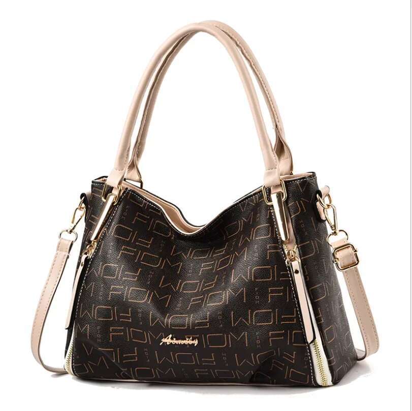 Designer Bag New Soft Leather Large Tote Bag Fashion Printing Female Bag European Famous Brand Large-Capacity Messenger Bag Female Handbag