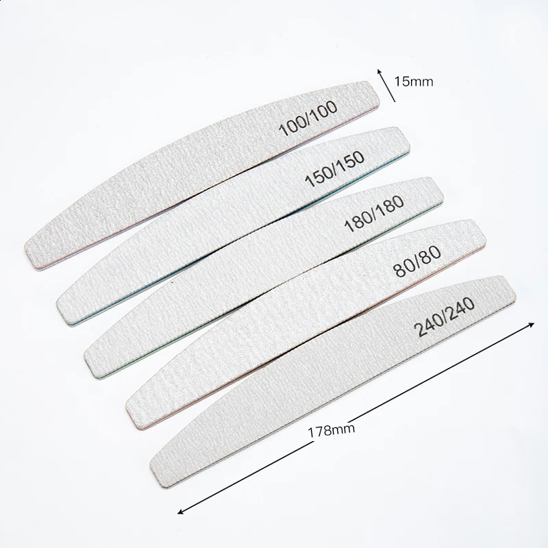 3510Pcs Professional Nail File Sandpaper Strong Thick Nail Files Buffer For Manicure Sanding Half Moon Lime Nail Tools 100180 241105