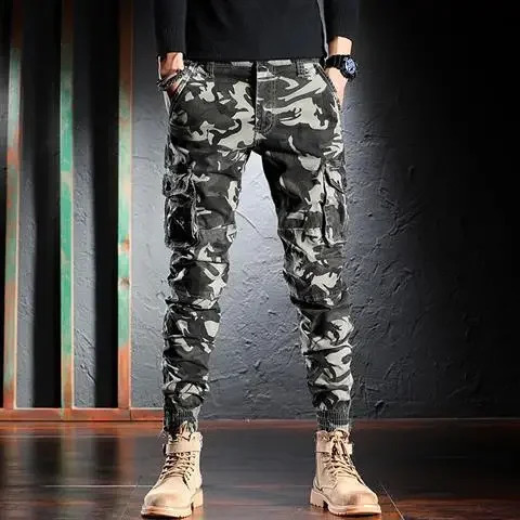 Stylish Camouflage Cargo Pants for Men with Jogging and Casual n Slim Fit Mens Work Tactical Tracksuit Trousers Plus Size 241105