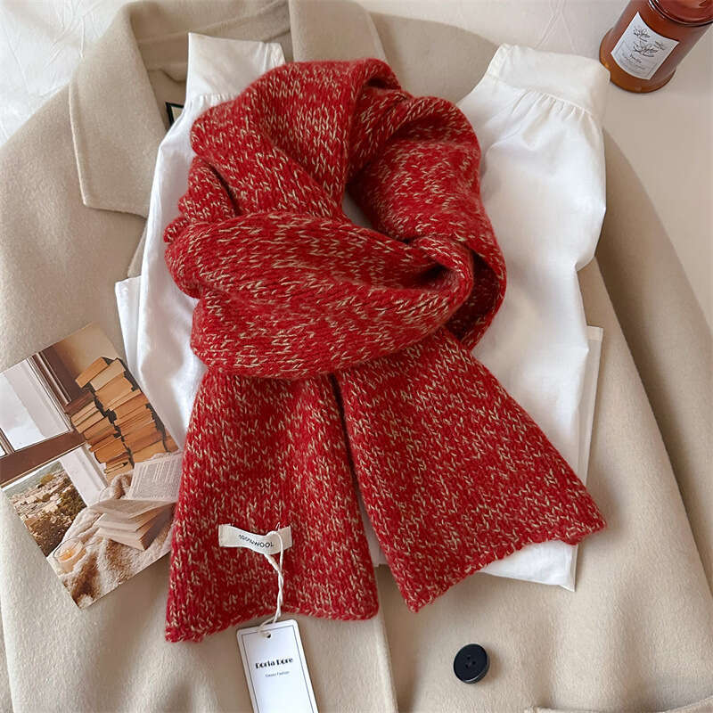 2024 new starry sky like colored ral solid color thickened winter warm scarf, versatile for couples