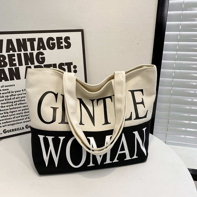 NEW New fashion designer minimalist letter canvas women s Korean casual multifunctional handheld armpit bag single shoulder handbag suitable trend for