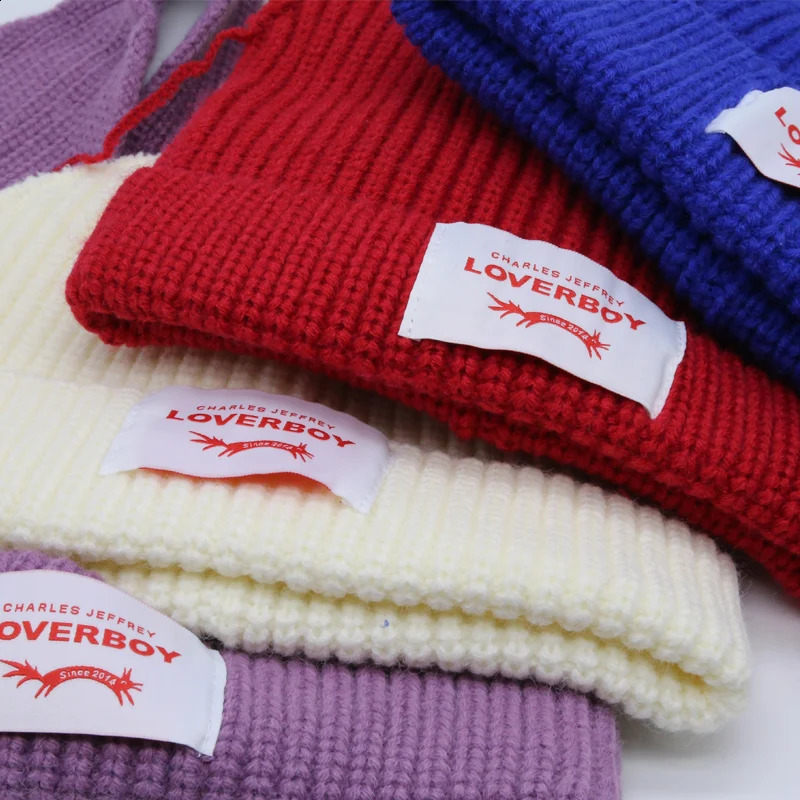 Y2k Knitted Wool Rabbit Ears Hat Love Boy n Personality Men Women Cute Fashion Warm Autumn Winter Trendy Hats 241105