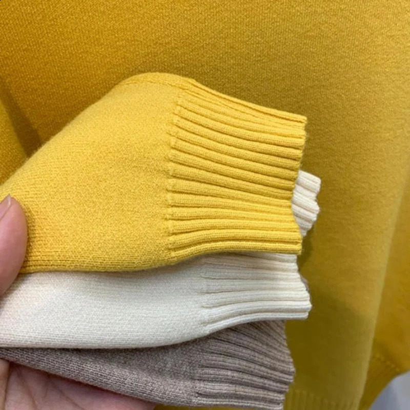 Turtleneck Solid Sweater Women Fashion Stretch Tops Knitted Pullovers Long Sleeve Bottoming Knitted Simple Chic Clothes 241105