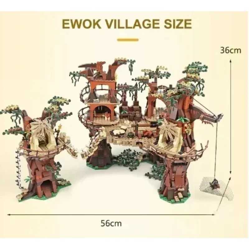 Blocks Hot Toy Ewok Village 1990 PC compatible 10236 Building Model DIY Toy Childrens Boy Birthday Christmas GiftY241105RTNH