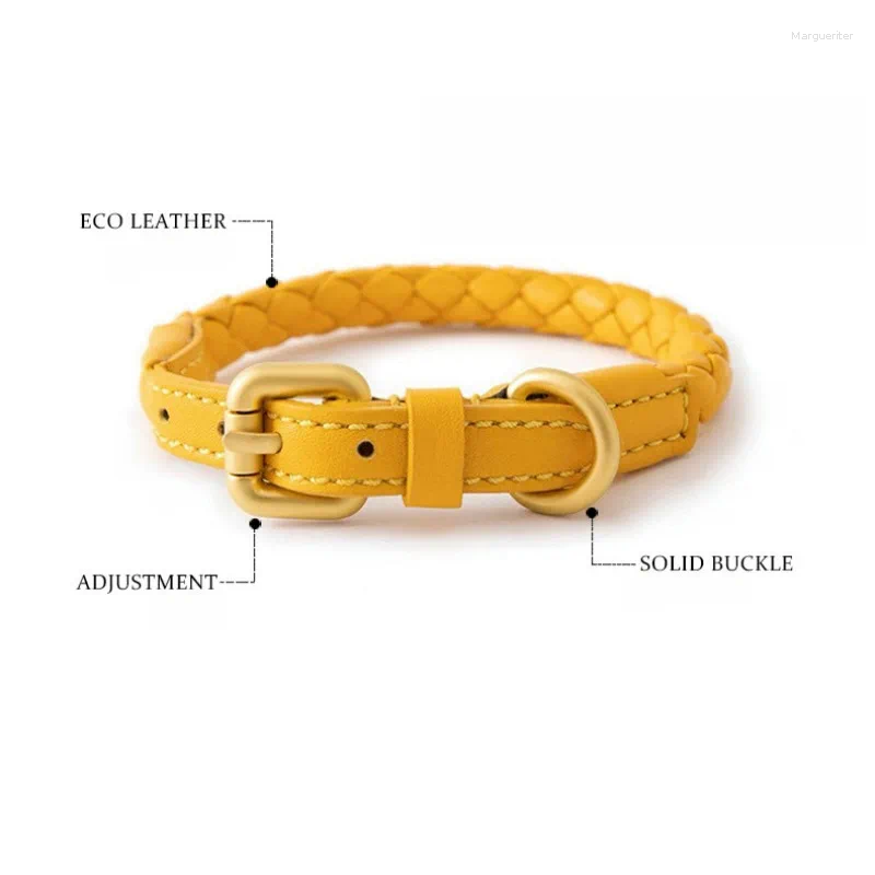 Dog Collars Woven Leather Hand Holding Rope Pet Collar Leash Suit Small And Medium-Sized Dogs Puppy Supplies Accessories