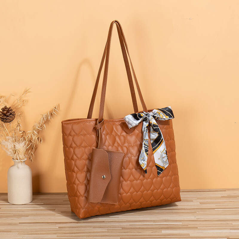 Designer Bag Silk Scarf Tote Bag New Year Fashion Trend Love Embroidery Solid Color Large Capacity Mother And Child Handbag Handbags
