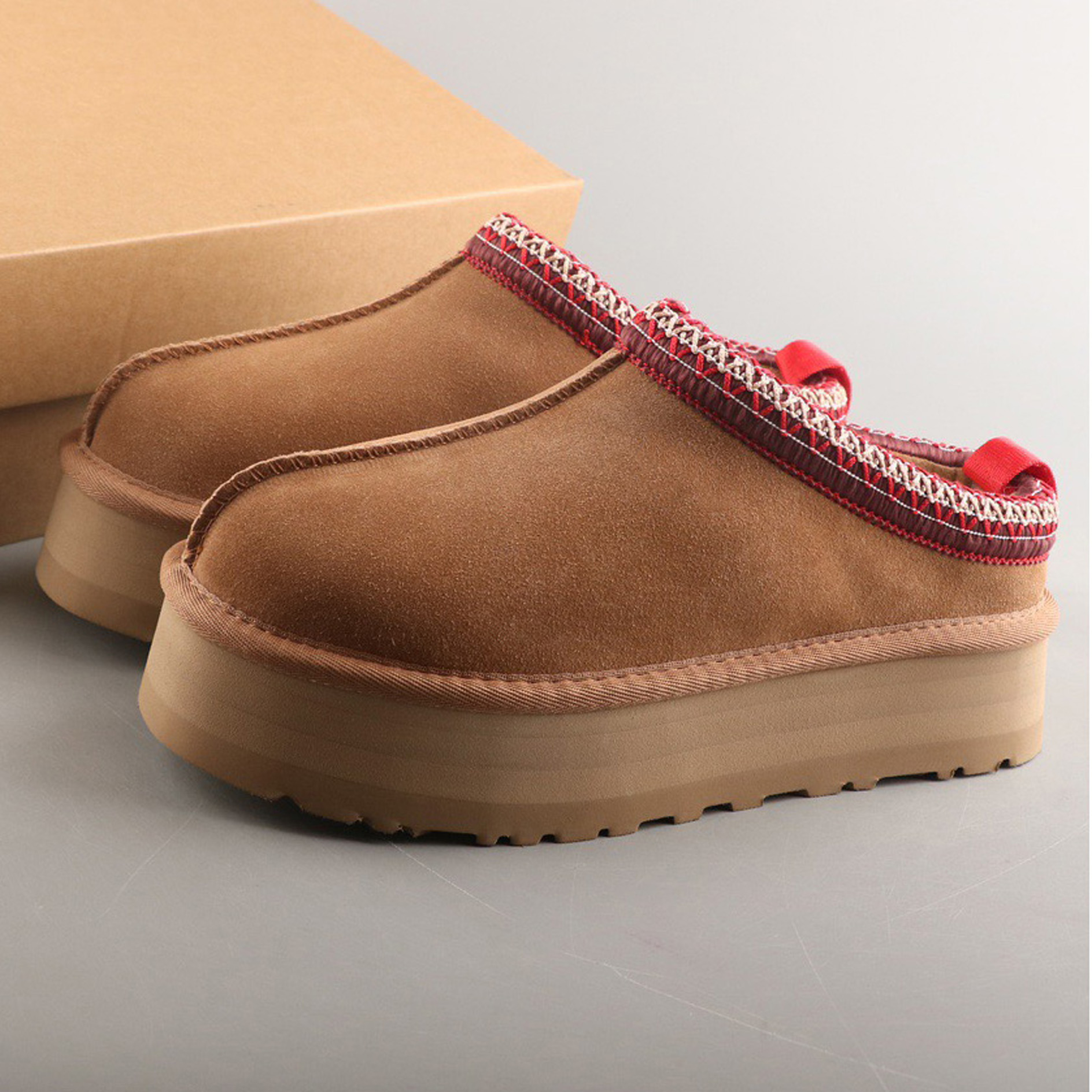 Tartz slippersTazz Slippers Tasman Fur Slips on Classic Mustard Seed Ultra Mini Platform Boots Slips on Les Petites Suede and Wool Blend Winter Designer Booties