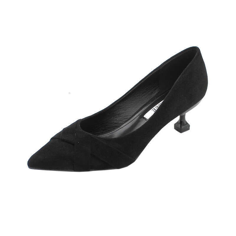 2023 Spring New Fashionable Versatile Pointed Shallow Mouth Fine Custom Women's 6Cm High Heels Work Interview Shoes