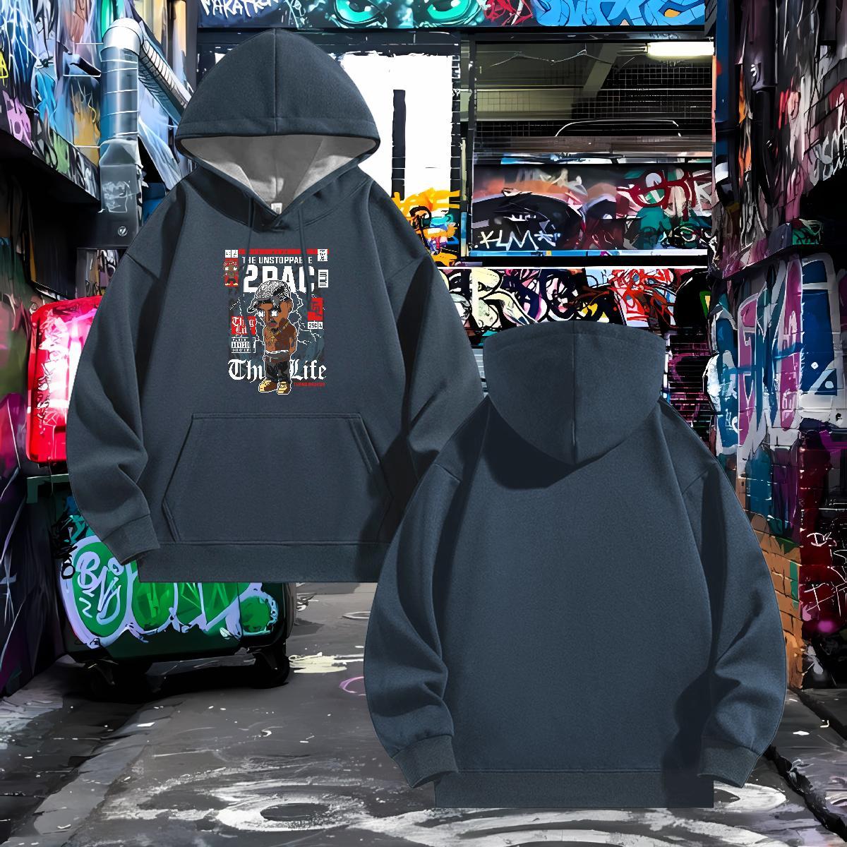 Free Shipping Men's Hooded Sweatshirt Hooded Collar Long Sleeve Loose Fit Men Hoodie Black Oversized Wear Street Wear Tech Fleece