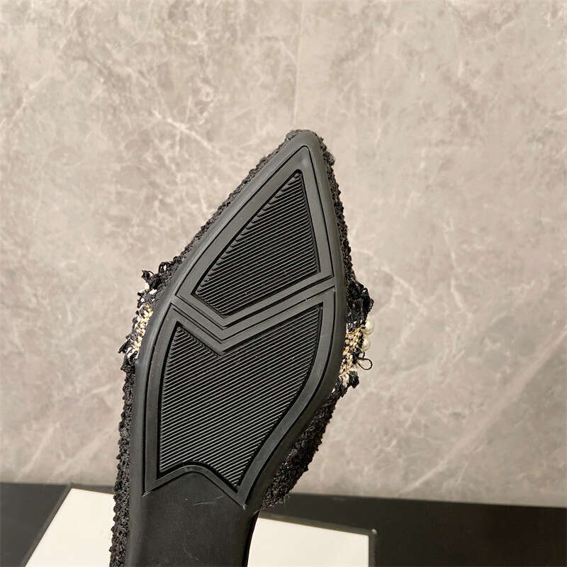 Pearl Decoration French Shallow Mouth Single Shoe Women's Korean Version Spring And Summer New Style Small Fragrant Gentle Pointed Side Empty Fla